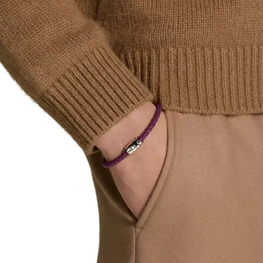 Montblanc armband in staal met 3 ringen en leer Meisterstück Cassis maat S 13431360