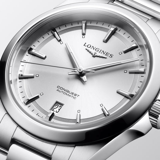 Longines Conquest 38mm Zilver Automatisch Stalen Horloge L3.720.4.72.6