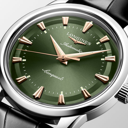 Longines Conquest Heritage 40mm Groen Automatisch Stalen Horloge L1.650.4.02.2