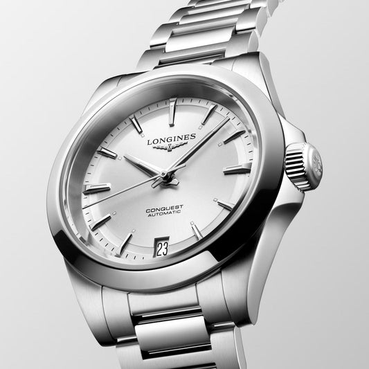 Longines Conquest 2023 34mm Zilver Automatisch Stalen Horloge L3.430.4.72.6
