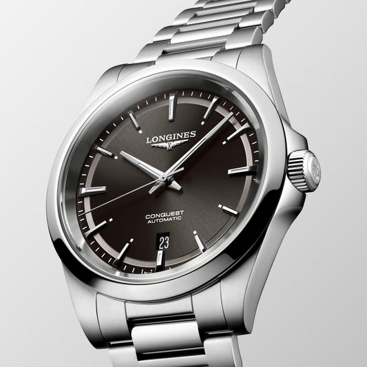 Longines horloge Conquest 2023 41mm zwart staal automatisch L3.830.4.52.6
