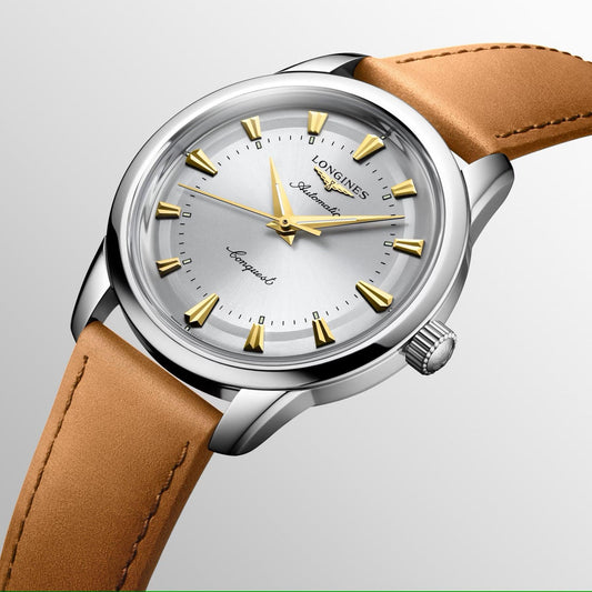 Longines Conquest Heritage 40mm Zilver Automatisch Stalen Horloge L1.650.4.72.2