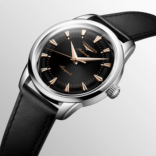 Longines Conquest Heritage 40mm Zwart Automatisch Stalen Horloge L1.650.4.52.2