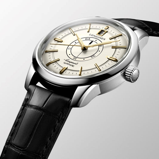 Longines Conquest Heritage Central Power Reserve 38mm Champagne Automatisch Stalen Horloge L1.648.4.78.2