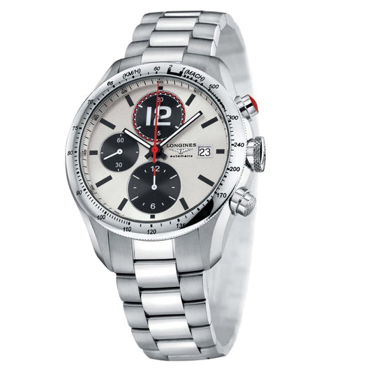 Longines Grand Vitesse Chrono 42mm Zilver Automatisch Stalen Horloge L3.636.4.76.6