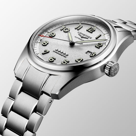 Longines horloge Longines Spirit 42mm zilver automatisch staal L3.811.4.73.6