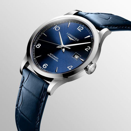 Longines Record Collection 40mm Blauw Automatisch Stalen Horloge L2.821.4.96.4