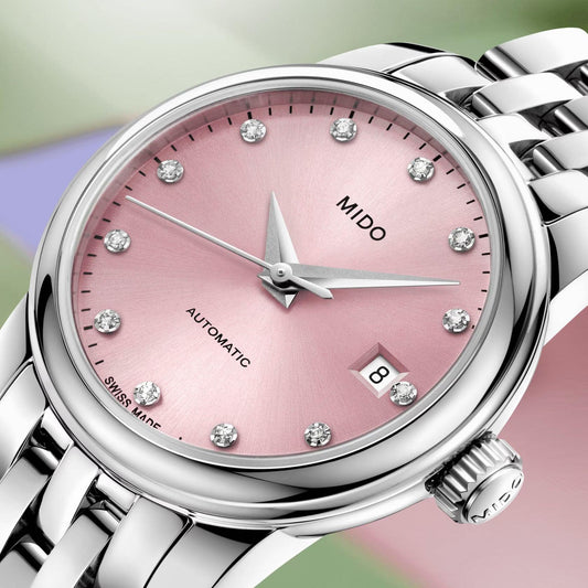 Mido Baroncelli Lady Twenty Five 25mm Roségoud Automatisch Stalen Horloge M039.007.11.336.00