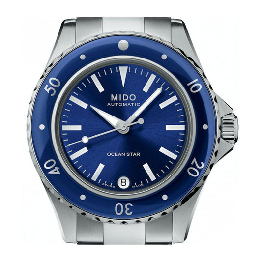 Mido horloge Ocean Star 36,5mm blauw automatisch staal M026.207.11.041.00
