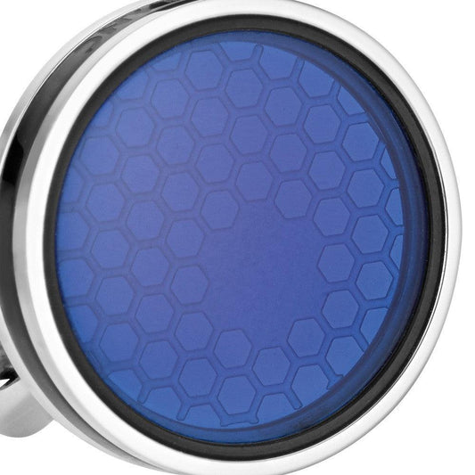 Montblanc manchetknopen Star staal blauw saffierglas 118602
