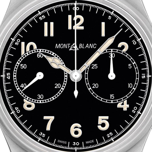 Montblanc horloge 1858 Chronograph Automatic 42mm zwart automatisch staal 117836
