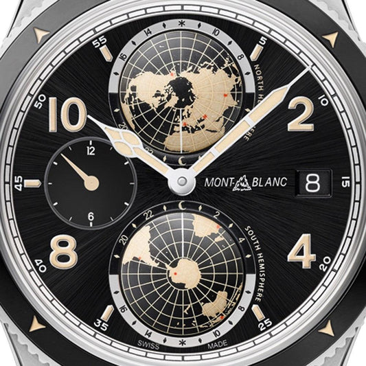 Montblanc horloge 1858 Geosphere Automatic UTC 42mm zwart automatisch staal 117837