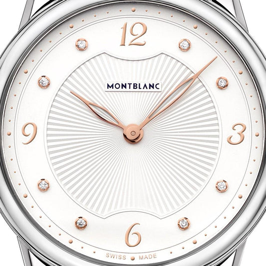 Montblanc dameshorloge Bohème Quartz 34mm staal krokodillenleer zwart 123868