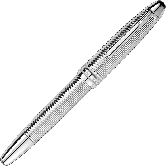 Montblanc Meisterstück Geometry Solitaire LeGrand vulpen met M-penpunt, platina-gecoat, zilverkleurig, 118097
