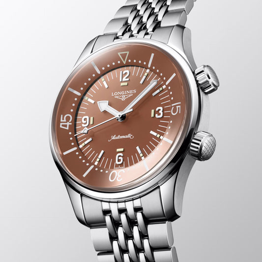 Longines Legend Diver 39mm Terracotta Automatisch Stalen Horloge L3.764.4.96.6