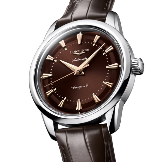 Longines Heritage 38mm Automatisch Horloge van Bruin Staal L1.649.4.62.2