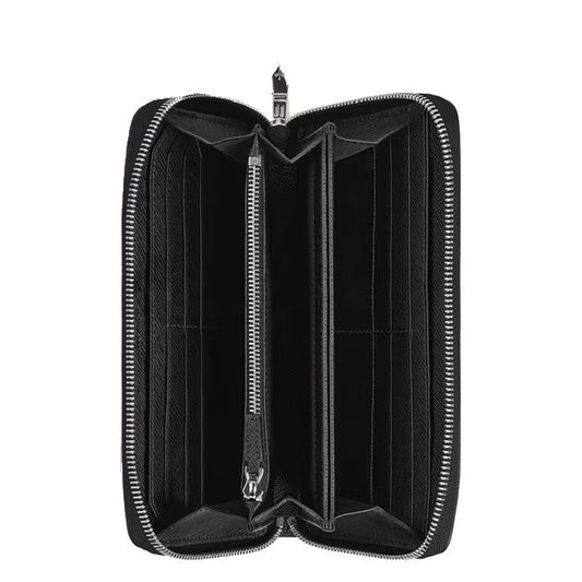 Montblanc portemonnee 12 vakken met rits Sartorial tweed blauw 220365