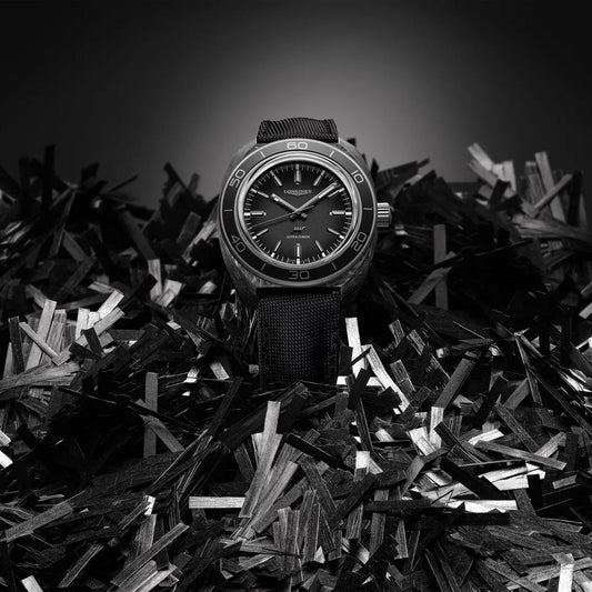 Longines Ultra‑Chron Carbon 43mm Antraciet Automatisch Horloge van Titanium en Carbon L2.839.4.52.2