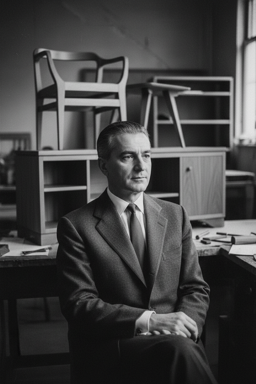 Ritratto editoriale di Edmondo Palutari, designer italiano del modernismo mid-century — Dario Raia Vintage & Design