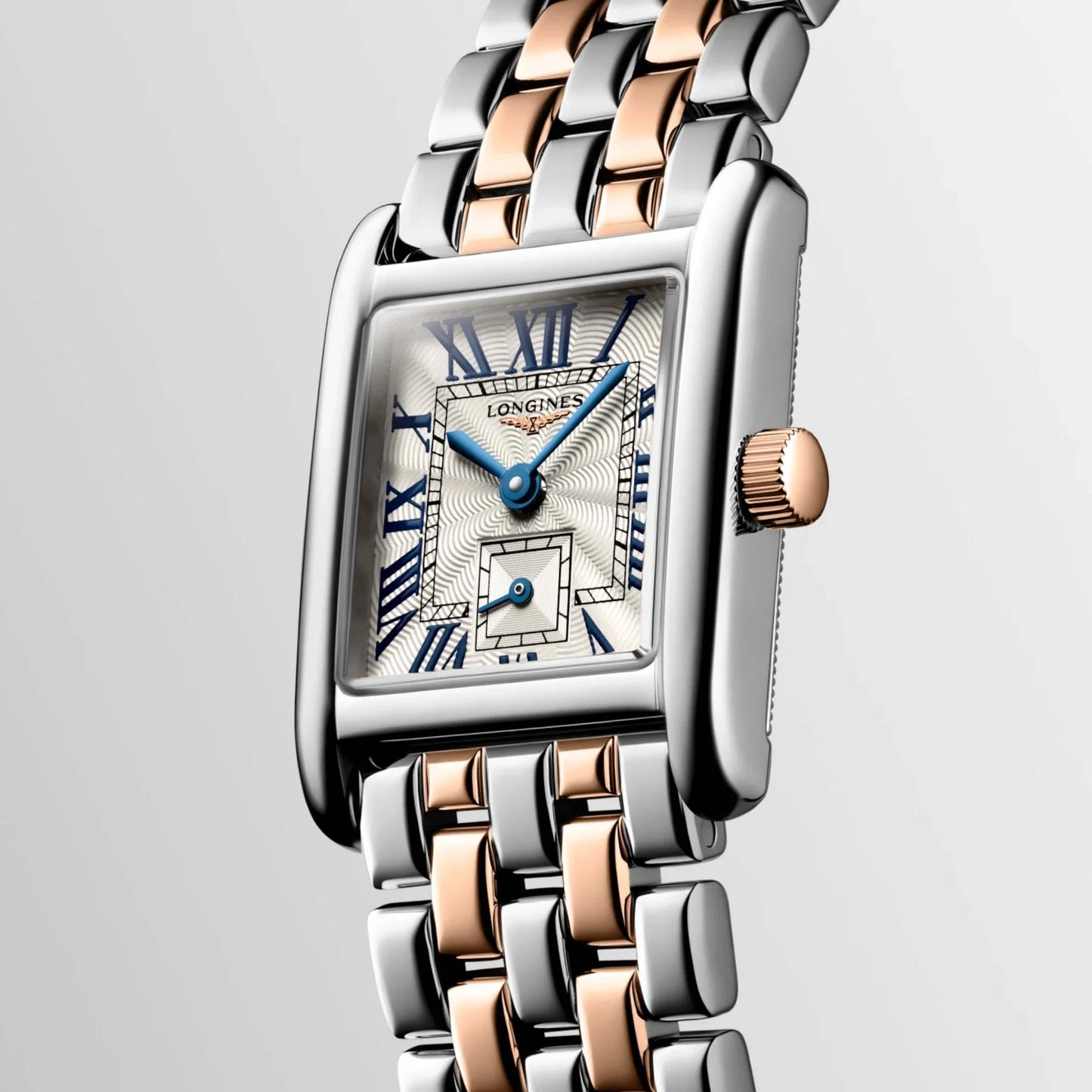 Longines horloge Mini Dolcevita 21.50x29.00mm zilver quartz 18kt goud staal L5.200.5.71.7