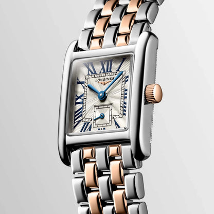 Longines horloge Mini Dolcevita 21.50x29.00mm zilver quartz 18kt goud staal L5.200.5.71.7