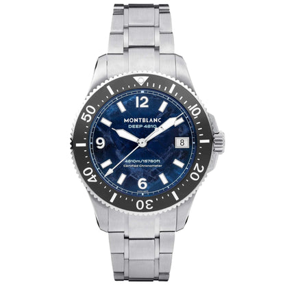 Montblanc Iced Sea 0 Oxygen Deep 4810 43mm Blauw Automatisch Titanium Horloge 135634
