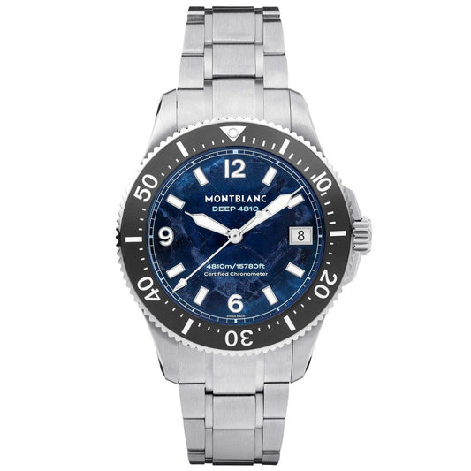 Montblanc Iced Sea 0 Oxygen Deep 4810 43mm Blauw Automatisch Titanium Horloge 135634
