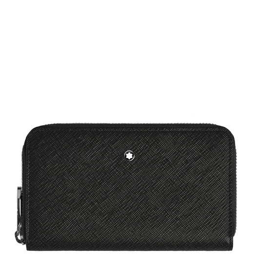 Montblanc portemonnee 12 vakken met rits medium maatwerk zwart 220361