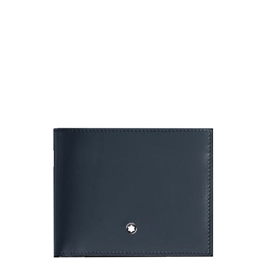 Montblanc 6-pocket portemonnee Meisterstück leer blauw fluweel 220446
