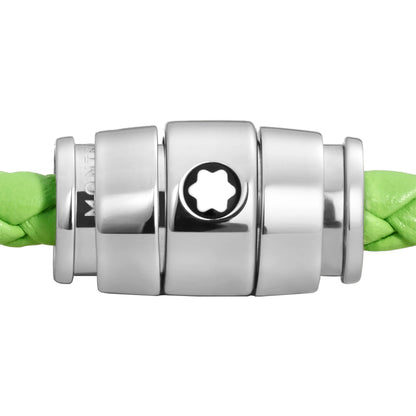 Montblanc Meisterstück Lime 3-Ring Stalen en Lederen Armband Maat L 13429268