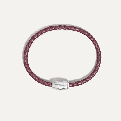 Montblanc armband van staal met 3 ringen en leer Meisterstück Cassis maat L 13431368