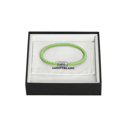 Montblanc Meisterstück Lime 3-Ring Stalen en Lederen Armband Maat L 13429268