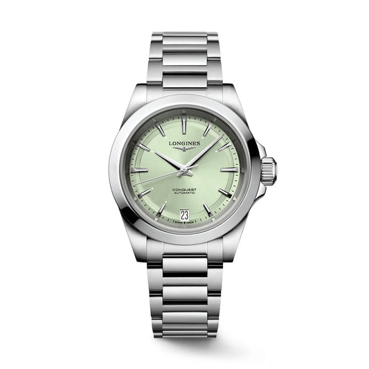 Longines horloge Conquest 34mm groen automatisch staal L3.430.4.02.6