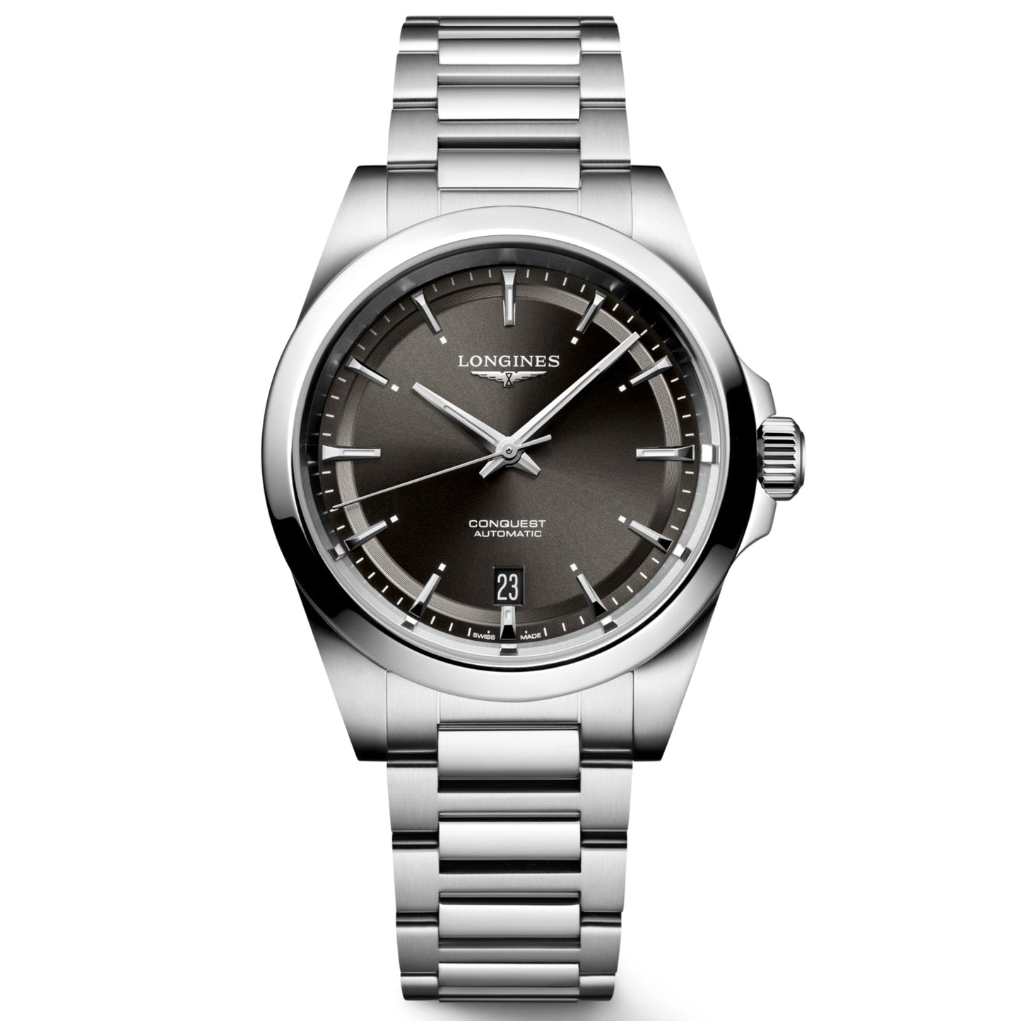 Longines horloge Conquest 38mm zwart automatisch staal L3.720.4.52.6
