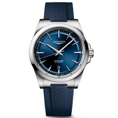 Longines horloge Conquest 41mm blauw automatisch staal L3.830.4.92.9