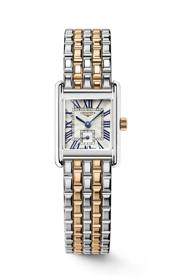Longines horloge Mini Dolcevita 21.50x29.00mm zilver quartz 18kt goud staal L5.200.5.71.7
