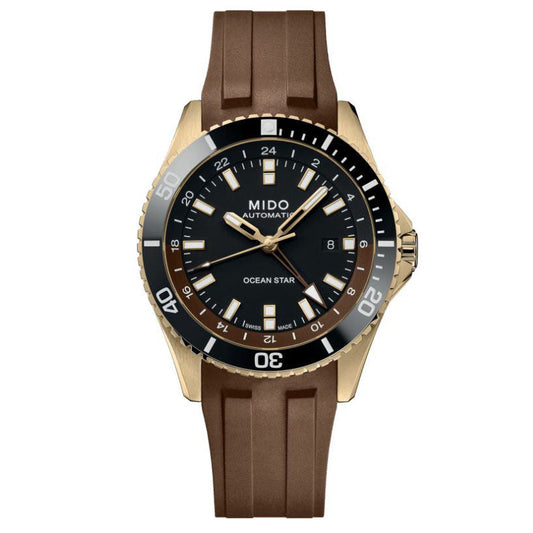 Mido Ocean Star GMT 44mm Zwart Automatisch Horloge van Staal met PVD-coating en Geelgoud M026.629.37.291.00