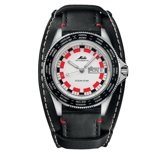 Mido Ocean Star Worldtimer 40mm Zilver Automatisch Stalen Horloge M026.830.16.030.00