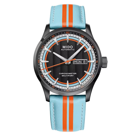 Mido horloge Multifort Chronometer 1 Racer 42mm zwart automatisch staal met zwarte PVD-afwerking M038.431.36.051.00