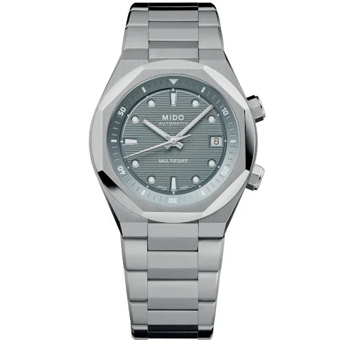 Mido horloge Multifort 8 Two Crowns 38,4 x 40mm grijs automatisch staal M047.507.11.081.00