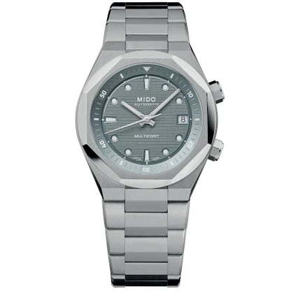 Mido horloge Multifort 8 Two Crowns 38,4 x 40mm grijs automatisch staal M047.507.11.081.00