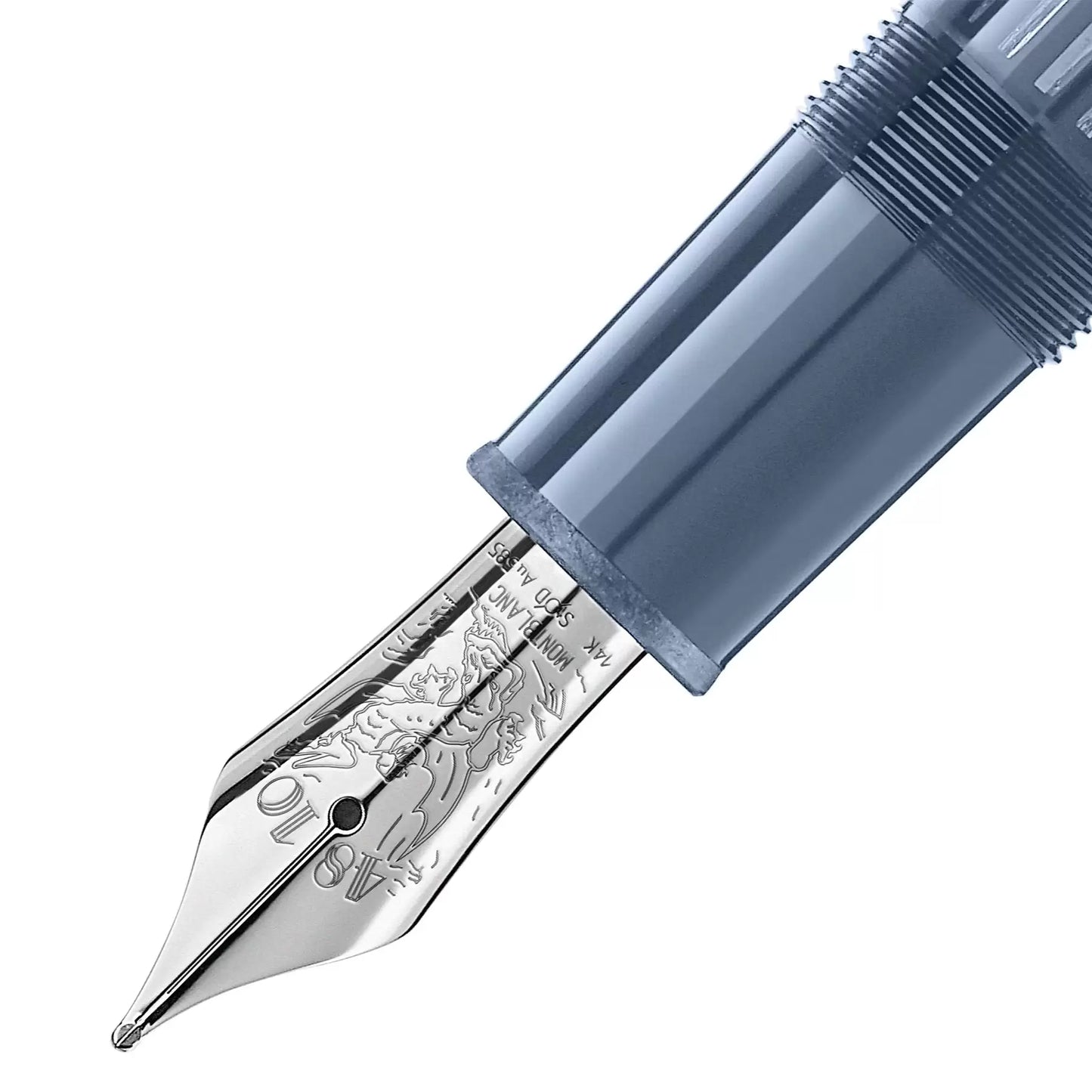 Montblanc vulpen Meisterstück Glacier LeGrand blauw punt M 129393