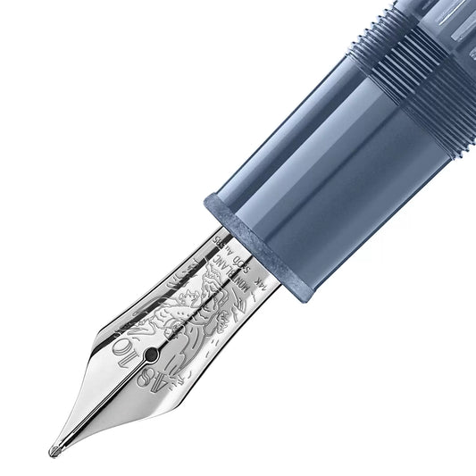 Montblanc vulpen Meisterstück Glacier LeGrand blauw punt M 129393