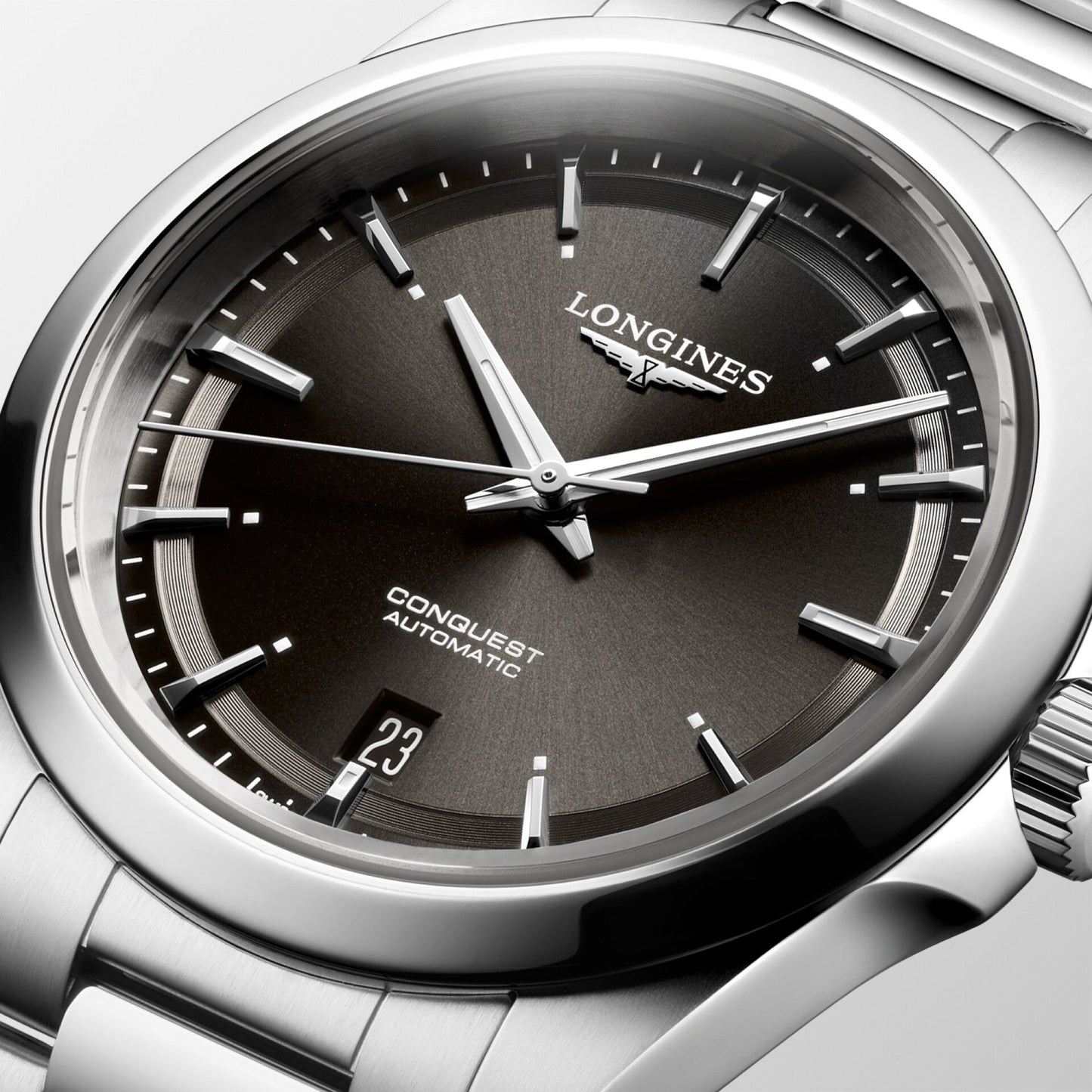 Longines horloge Conquest 38mm zwart automatisch staal L3.720.4.52.6