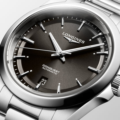 Longines horloge Conquest 38mm zwart automatisch staal L3.720.4.52.6