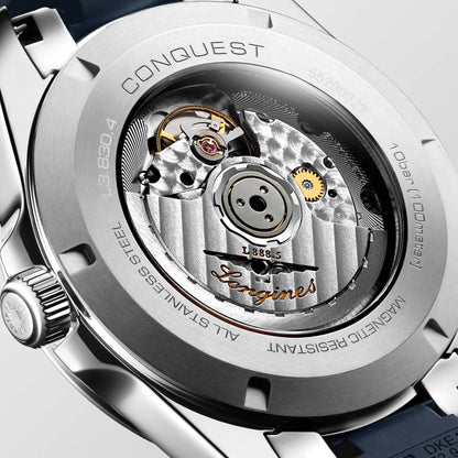 Longines horloge Conquest 41mm blauw automatisch staal L3.830.4.92.9