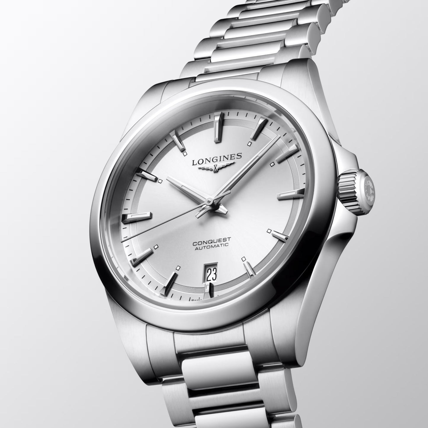 Longines orologio Conquest 38mm argento automatico acciaio L3.720.4.72.6