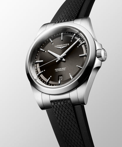 Longines horloge Conquest 38mm zwart automatisch staal L3.720.4.52.9
