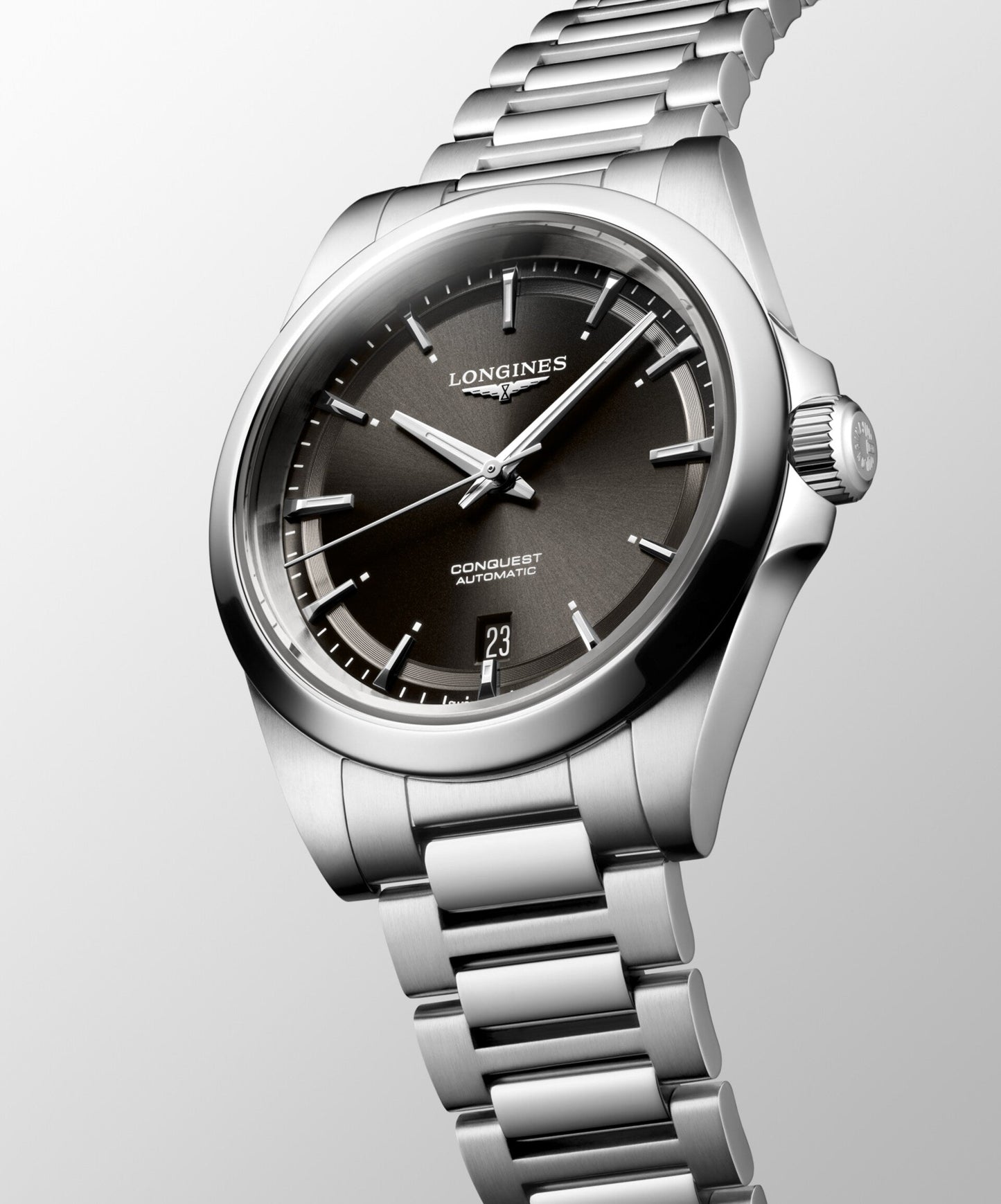Longines horloge Conquest 38mm zwart automatisch staal L3.720.4.52.6