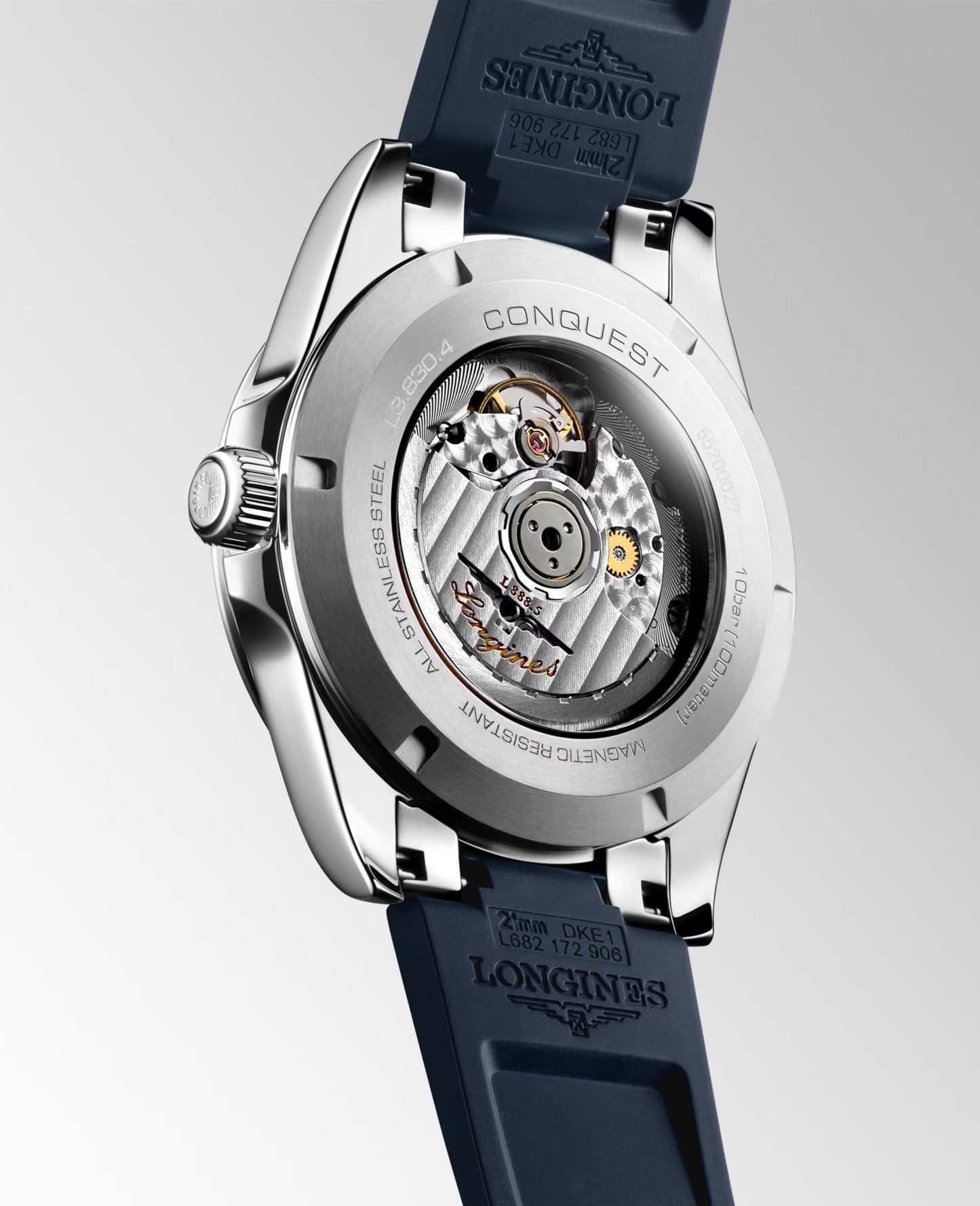 Longines horloge Conquest 41mm blauw automatisch staal L3.830.4.92.9